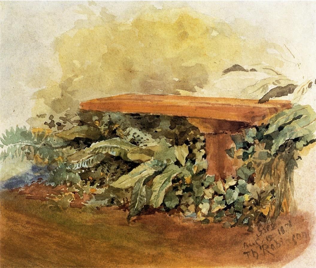 Theodore Robinson Garden Bench with Ferns